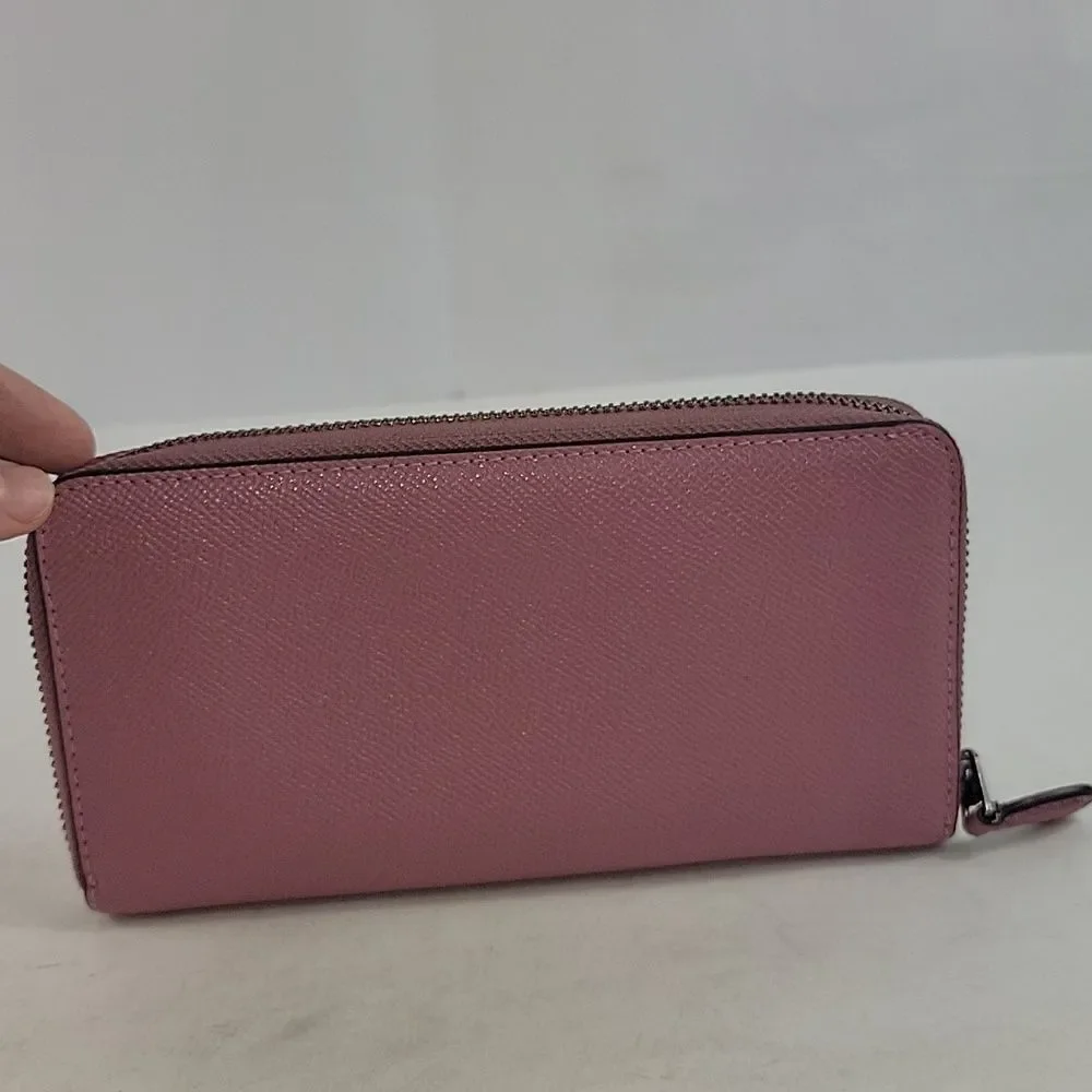Coach Outlet Pink‎ Pebbled Leather Women's Wristlet